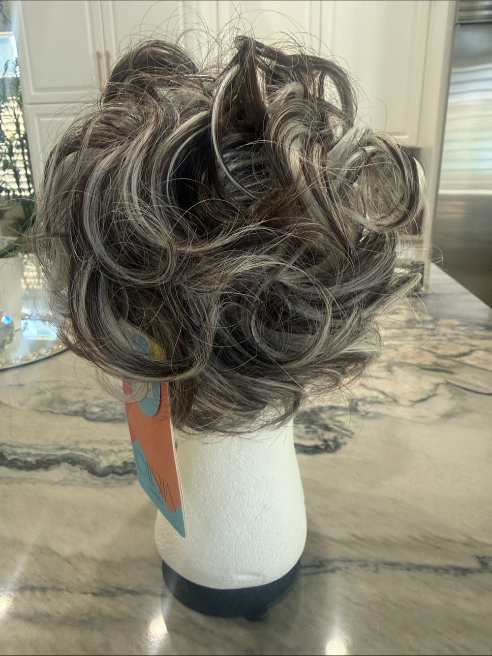 Women’s Short Curly Hairpiece - Gray Brown Blend